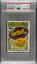 1986 Topps Football Unopened Cello Pack MINT 9 - Joe Montana on Back