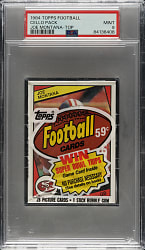 1984 Topps Football Unopened Cello Pack MINT 9 - Joe Montana on Top