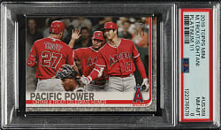 2019 Topps On-Demand Mini #US189 Pacific Power with Shohei Ohtani and Mike Trout Platinum #1/1 PSA NM-MT 8