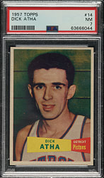 1957-1958 Topps Basketball #14 Dick Atha PSA NM 7