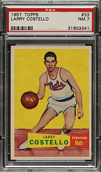 1957-1958 Topps Basketball #33 Larry Costello Rookie PSA NM 7