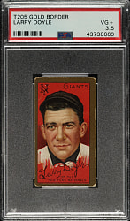 1911 T205 Gold Border Larry Doyle PSA VG+ 3.5
