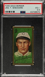 1911 T205 Gold Border Jimmy Sheckard PSA VG+ 3.5