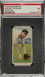 1909-1911 T206 White Border Mickey Doolan Fielding PSA POOR 1 - Sovereign 350 Back