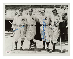 Frank Crosetti, Joe DiMaggio and Ben Chapman Signed Photograph - JSA