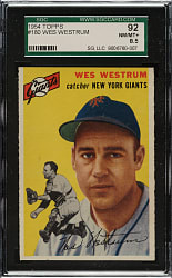 1954 Topps #180 Wes Westrum SGC NM/MT+ 92 - Highest Graded!