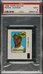 1969 Topps Decals Reggie Jackson Rookie PSA MINT 9