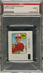 1969 Topps Decals Pete Rose PSA MINT 9