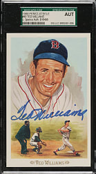 Signed 1989 Perez-Steele Celebration Postcard Ted Williams - SGC/JSA