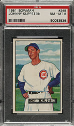 1951 Bowman #248 Johnny Klippstein PSA NM-MT 8