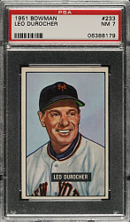 1951 Bowman #233 Leo Durocher PSA NM 7