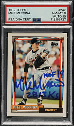 Signed 1992 Topps #242 Mike Mussina PSA NM-MT 8 with GEM MINT 10 Signature