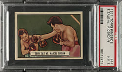 1951 Topps Ringside Boxing #44 Tony Zale vs. Marcel Cerdan PSA NM 7