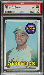 1969 Topps #260 Reggie Jackson Rookie PSA EX-MT 6