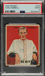 1933 R319 Goudey #234 Carl Hubbell PSA GOOD 2