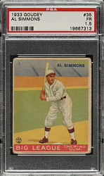 1933 R319 Goudey #35 Al Simmons PSA FAIR 1.5