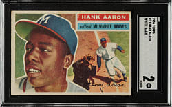 1956 Topps #31 Hank Aaron White Back SGC GOOD 2
