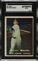 1957 Topps #95 Mickey Mantle SGC Authentic