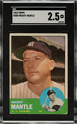1963 Topps #200 Mickey Mantle SGC GOOD+ 2.5