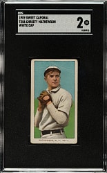 1909-1911 T206 White Border Christy Mathewson White Cap SGC GOOD 2