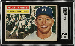 1956 Topps #135 Mickey Mantle Gray Back SGC GOOD 2