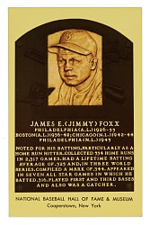 Jimmie Foxx Signed Yellow Hall of Fame Postcard - JSA