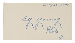 Cy Young Cut Signature - JSA