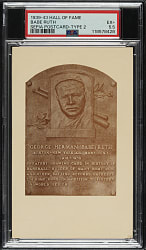 1939-1943 Sepia Hall of Fame Postcard (Type 2) Babe Ruth PSA EX+ 5.5 -1 of 1 - Highest Graded!