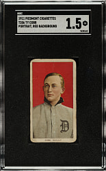 1909-1911 T206 White Border Ty Cobb Portrait Red Background SGC FAIR 1.5