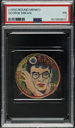 Circa 1950s Round Menko Basketball George Mikan PSA POOR 1
