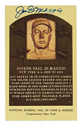 Joe DiMaggio Signed Yellow Hall of Fame Postcard