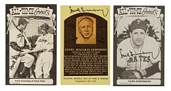 Signed 1973-1980 TCMA All-Time Greats and Yellow Hall of Fame Postcard Hank Greenberg Trio