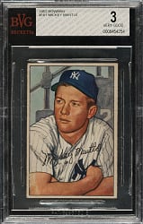 1952 Bowman #101 Mickey Mantle BVG VG 3