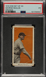 1910 E98 Anonymous "Set of 30" George Mullin PSA POOR 1 - Orange Background
