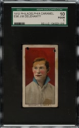 1910 E96 Philadelphia Caramel Jim Delehanty SGC POOR 10