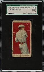 1915 E106 American Caramel Joe Tinker Batting SGC POOR 10