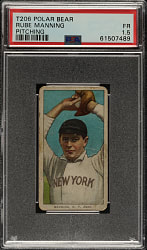 1909-1911 T206 White Border Rube Manning Pitching PSA FAIR 1.5 - Polar Bear Back
