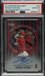 2019 Bowman's Best 1999 Franchise Favorites Autograph #SO Shohei Ohtani #26/30 PSA GEM MINT 10