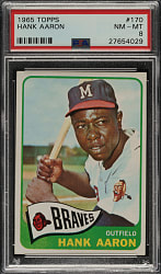 1965 Topps #170 Hank Aaron PSA NM-MT 8