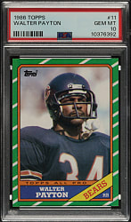 1986 Topps Football #11 Walter Payton PSA GEM MINT 10