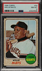 1968 Topps #50 Willie Mays PSA NM-MT 8