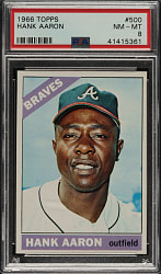 1966 Topps #500 Hank Aaron PSA NM-MT 8
