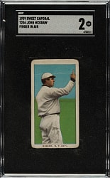 1909-1911 T206 White Border John McGraw Finger in Air SGC GOOD 2