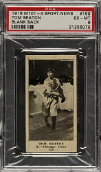 1916 M101-4 Sporting News #159 Tom Seaton PSA EX-MT 6