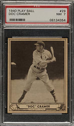 1940 R335 Play Ball #29 Doc Cramer PSA NM 7
