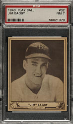 1940 R335 Play Ball #32 Jim Bagby PSA NM 7