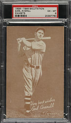 1939-1946 W462 Salutation Exhibits Earl Averill PSA EX-MT 6
