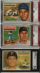 1956 Topps PSA- and SGC-Graded Trio: Chuck Stobbs, Gus Triandos and Toby Atwell