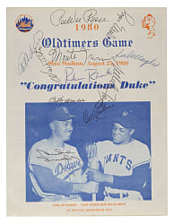 1980 New York Mets Oldtimers Game Multi-Signed Program with Maris, Reese, and Snider - JSA