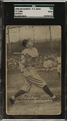 1926-1929 "Exhibit-Style Postcard-Back" Ty Cobb (Detroit) SGC POOR 10